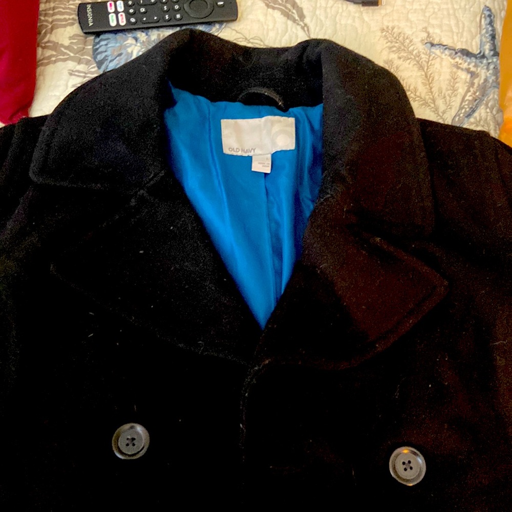 Old Navy black wool pea coat